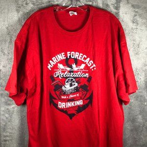 Men's 3XL Shirt Marine Forecast Relaxation With A Chance Of Drinking Red Tee
